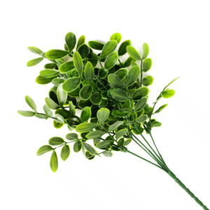 Művirág, zöld akáclevél csokor, 35cm