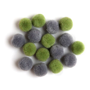 Pompon 15mm, 16db/cs ZÖLD/SZÜRKE