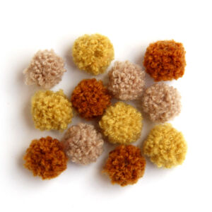 Pompon bolyhos 15mm, 12db/cs BARNA ÁRNYALATOK