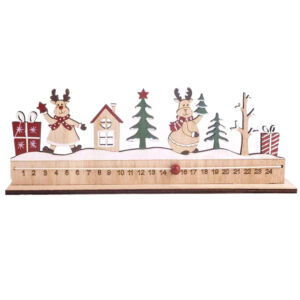 Fa adventi kalendárium rénszarvasokkal, 27x9cm