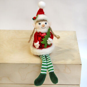Textil ülő karácsonyi manó