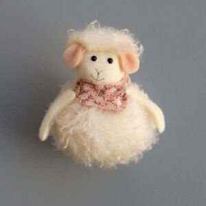 Lógatható bárány göndör szőrű 8cm