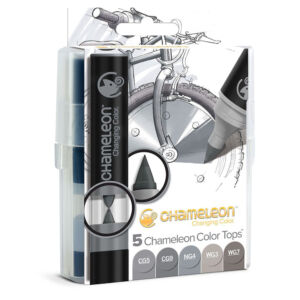 Chameleon Color Tops színkeverő kupak, 5 db – szürke árnyalatok