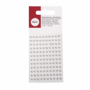 Műanyag öntapadós félgyöngy 3mm, 120 db EZÜST