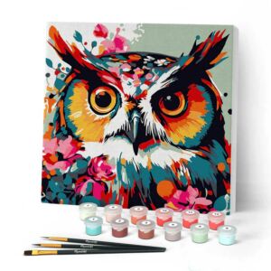 Figured'Art Számozott kifestő 20x20cm, A bagoly tekintete