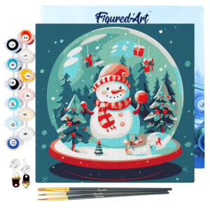 Figured'Art Számozott kifestő 20x20cm, Karácsonyi hógömb