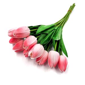 Szálas tulipán rózsaszín-cirmos