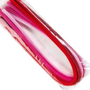 Zsenília 8mm/50cm, 10db PIROS ÁRNYALATOK