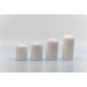Adventi gyertya mártott, lépcsőzetes 4db FEHÉR