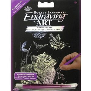 Mini karckép holografikus - Kiscica lepkékkel 13x18cm