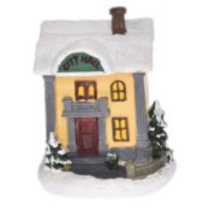 téli házikó LED-világítással, városháza