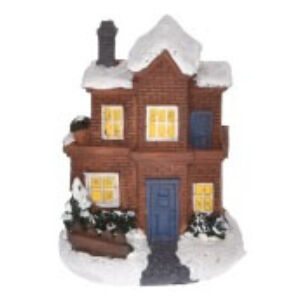 téli házikó LED-világítással