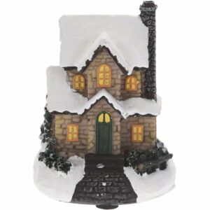 téli házikó LED-világítással