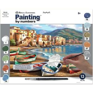 Számozott kifestő - Csónakok a tónál