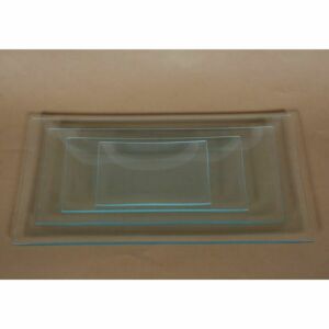 téglalapalakú üvegtál