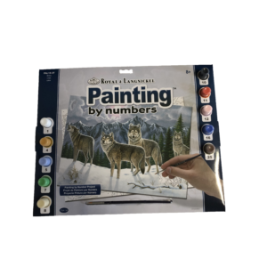 Számozott kifestő - Farkasok a hóban