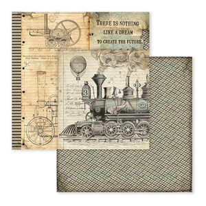 Kétoldalas papír 31,5 x 30 cm Fantasztikus utazás - gőzmozdony
