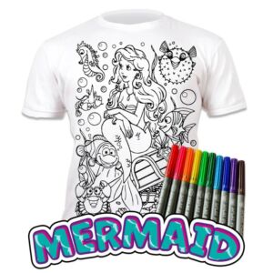 Újraszínezhető póló - Sellő, 9-11 éves korosztály