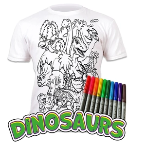színezhető póló, dinoszaurusz
