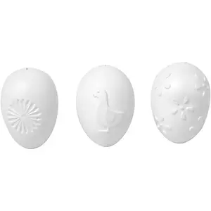 Kép 3/4 - Műanyag tojás tartóban, Fehér mintás 12db/cs