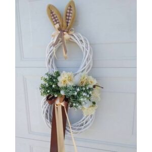 Kép 2/3 - Vesszőkoszorú 20cm PASZTELL RÓZSASZÍN