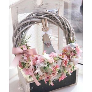 Kép 2/3 - Vesszőkoszorú 15cm FEHÉR