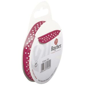 Kép 2/2 - Pöttyös szaténszalag 9,5mm*10m, pink