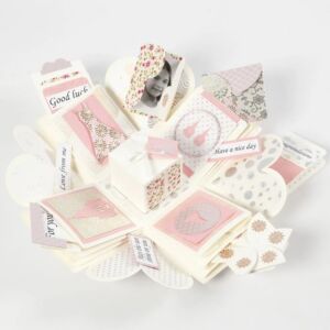 Kép 6/6 - Robbanó  doboz törtfehér ,7x7x7,5+12x12x12 cm,
