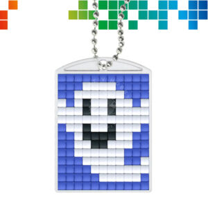 Kép 2/2 - pixel mozaik kulcstartó szellem