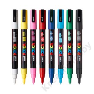 Kép 2/2 - UNI POSCA KÉSZLET PC-3M, 8db sztenderd színek