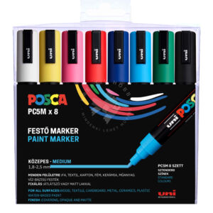 Kép 1/8 - UNI POSCA filctoll készlet PC-5M Alapszínek