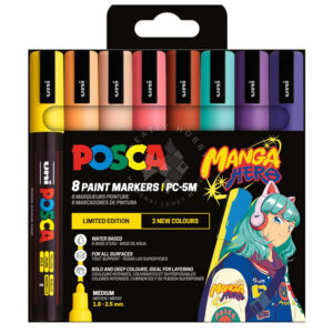 Kép 1/8 - UNI POSCA akrilfilctoll készlet, PC-5M 8db MANGA