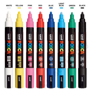 Kép 2/2 - UNI POSCA filctoll készlet PC-5M Alapszínek