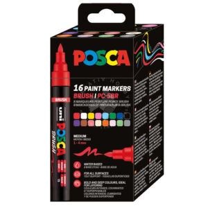 Kép 1/10 - UNI POSCA ecsetfilctoll készlet PC-5BR