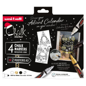 Kép 1/5 - UNI CHALK 5M Krétafilctoll készlet SKANDINÁV 4db