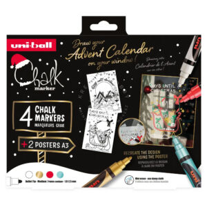 Kép 1/5 - UNI CHALK 5M Krétafilctoll készlet TRADÍCIONÁLIS 4db