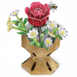 Kép 1/5 - 3D puzzle - Virágcsokor - Rózsa