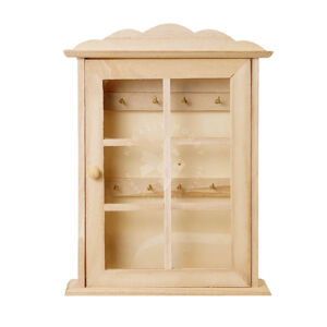 Kép 1/3 - fa kulcstartó szekrényke üveges