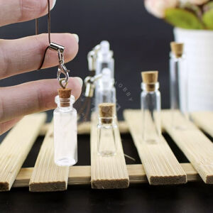 Kép 4/4 - Üvegfiola parafadugóval, akasztóval 11x35mm