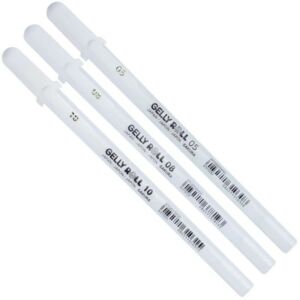Kép 3/6 - SAKURA zselés toll készlet 0,3; 0,4; 0,5mm FEHÉR