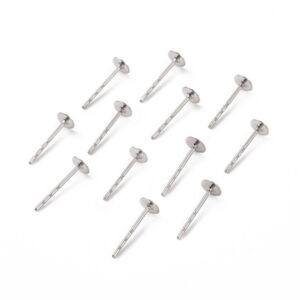 Kép 2/2 - Nemesacél bedugós fülbevalóalap 4mm, 2db/cs