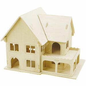 Kép 1/5 - Összerakható faházikó verandával 3D 22,5x16x17,5cm