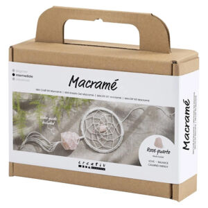 Kép 5/5 - Mini makramé készlet: Álomfogó rózsakvarccal 