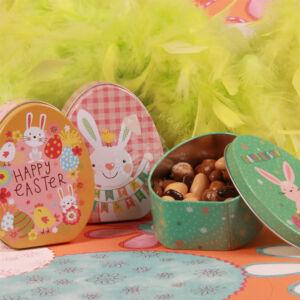 Kép 2/5 - Nyuszis fémdoboz, tojás alakú