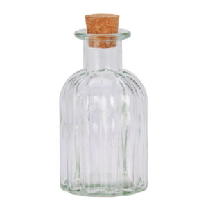 Kép 1/3 - Bordás üvegpalack parafa dugóval, 120ml