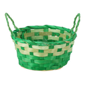Kép 1/4 - Színes fonott bambuszkosárka, 18x9 cm