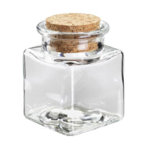 Kép 1/6 - Mini kocka üveg parafa dugóval, 50ml