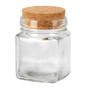 Kép 1/4 - Kocka üveg parafa dugóval, 160ml