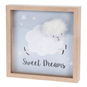 Kép 1/3 - Fa képkeret, bárány dekorációval 20x20 cm