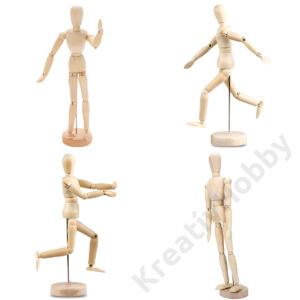 Kép 3/4 - Rajzmodell fabábu mozgatható, 33cm